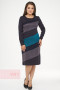 Платье женское 2295 Фемина (Мокрый асфальт/графит/темно-синий/темный изумруд)