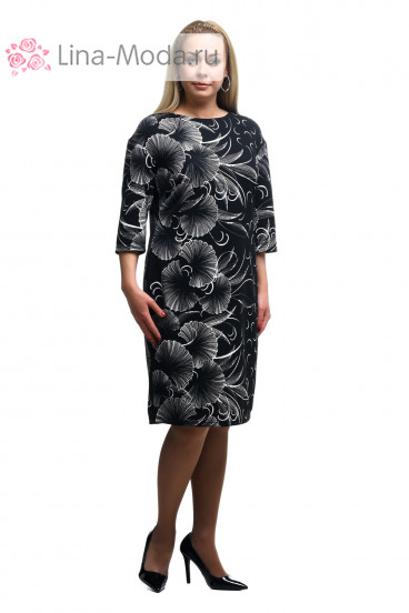 Платье "Олси" 1805015/2V ОЛСИ (Черный/цветы)